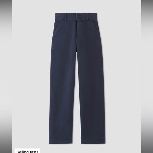 Everlane Organic Wide Leg Pant - Navy (see description for minor damage details) - Picture 4 of 8